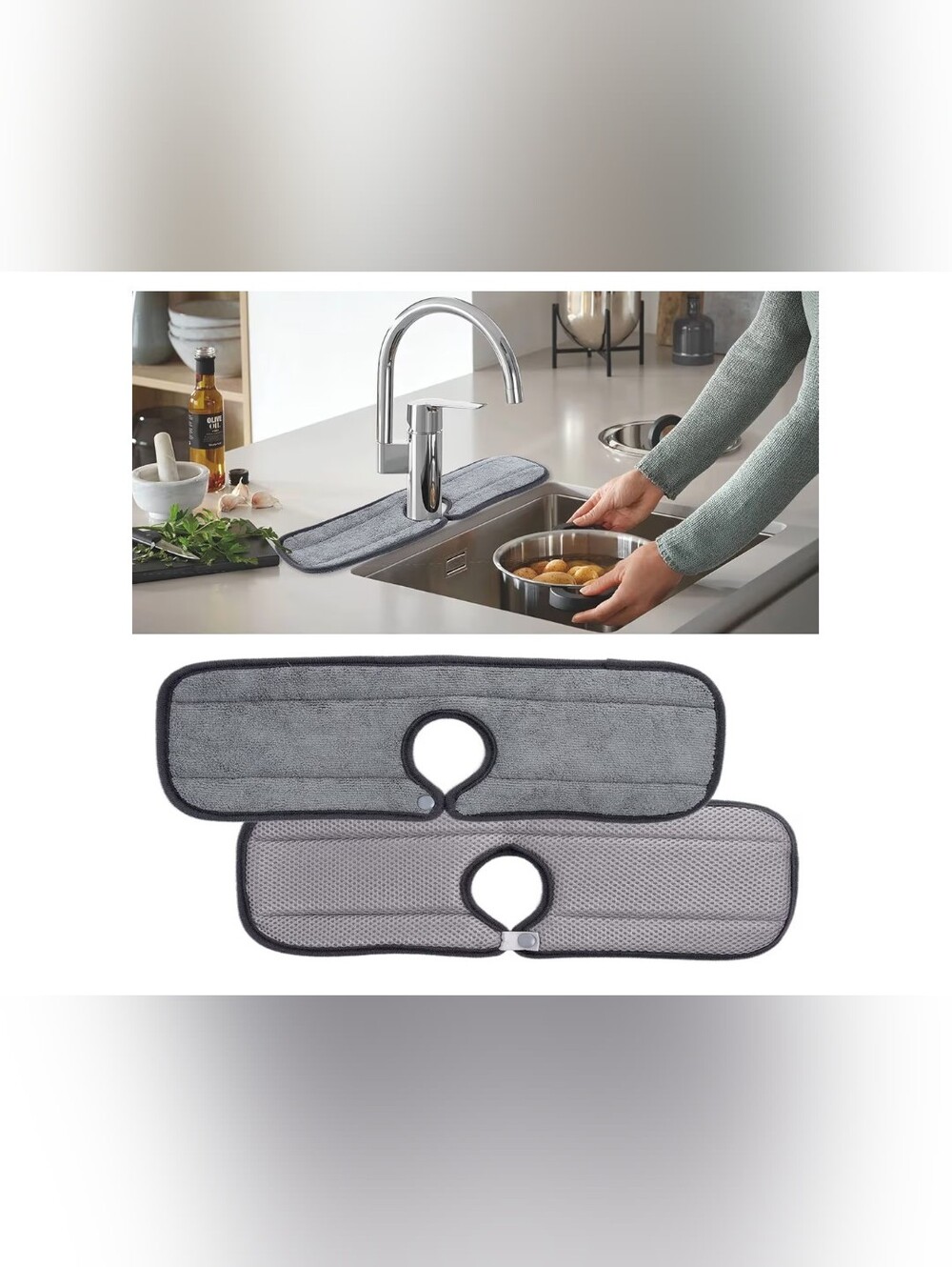 New 2 Pcs Washable And Absorbent Absorbent Faucet Splash Guards